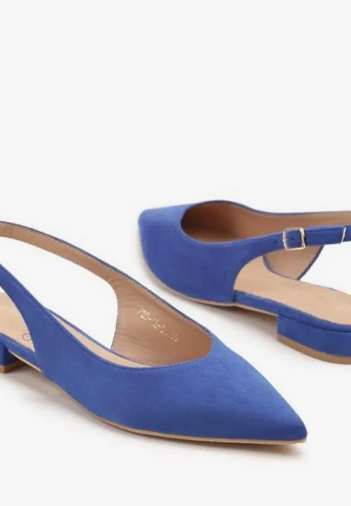 Niebieskie Sandały Slingback Vices z Wkładką ze Skóry Naturalnej Annisae