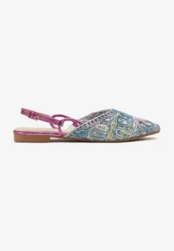 Niebieskie Sandały Slingback Vices z Metalicznymi Zdobieniami Janavie