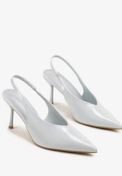 Niebieskie Sandały Slingback Vices na Obcasie Typu Szpilka Tilionea