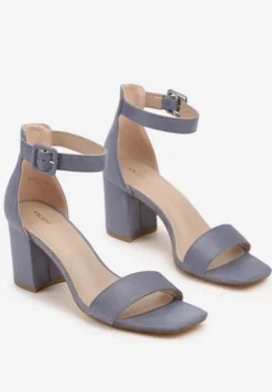 Niebieskie Sandały Vices na Słupkowym Obcasie z Paskiem wokół Kostki Grisea