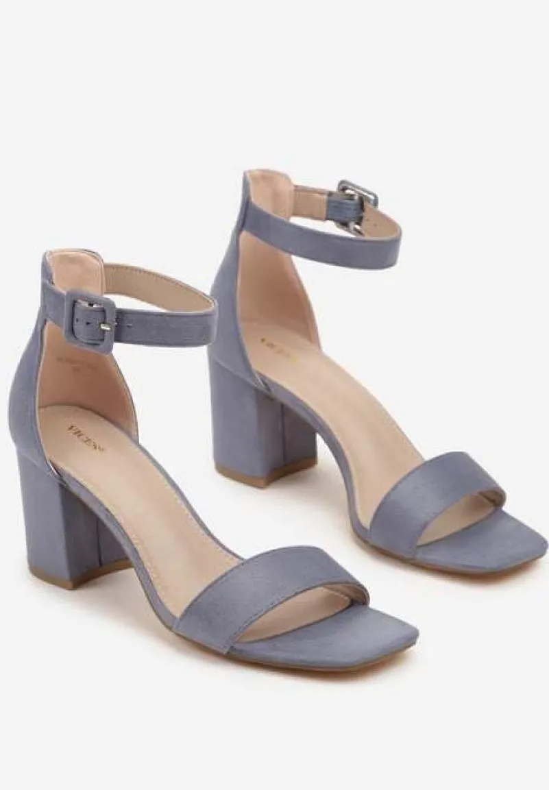 Niebieskie Sandały Vices na Słupkowym Obcasie z Paskiem wokół Kostki Grisea