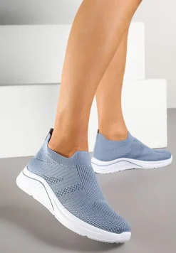 Niebieskie Siateczkowe Buty Sportowe Sneakersy o Wsuwanym Fasonie Niltewi