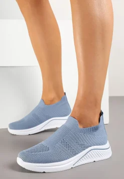 Niebieskie Siateczkowe Buty Sportowe Sneakersy o Wsuwanym Fasonie Niltewi