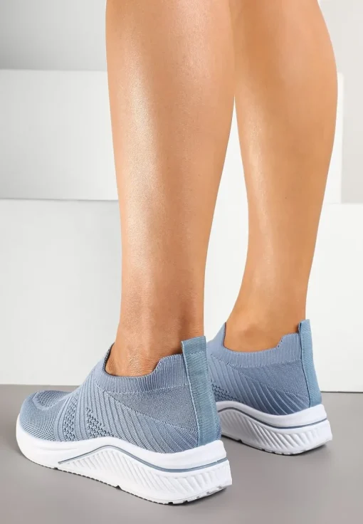 Niebieskie Siateczkowe Buty Sportowe Sneakersy o Wsuwanym Fasonie Niltewi