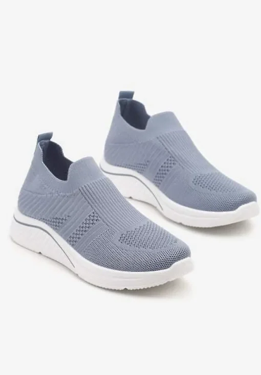 Niebieskie Siateczkowe Buty Sportowe Sneakersy o Wsuwanym Fasonie Niltewi