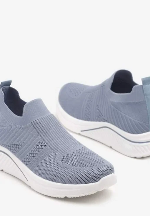 Niebieskie Siateczkowe Buty Sportowe Sneakersy o Wsuwanym Fasonie Niltewi