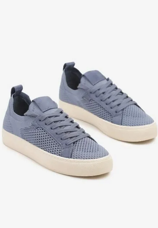 Niebieskie Siateczkowe Sneakersy Ozdobione Metaliczną Nicią Nimiarene