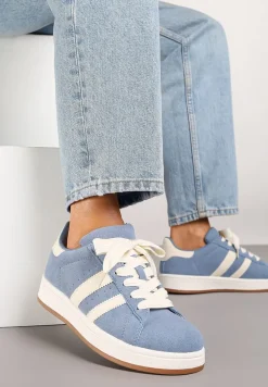 Niebieskie Sneakersy Ozdobione Paskami Dolirenna