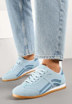 Niebieskie Sneakersy Typu Klasyczne Tenisówki Zdobione Przeszyciami Zardiva