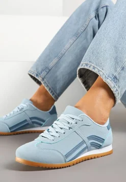 Niebieskie Sneakersy Typu Klasyczne Tenisówki Zdobione Przeszyciami Zardiva