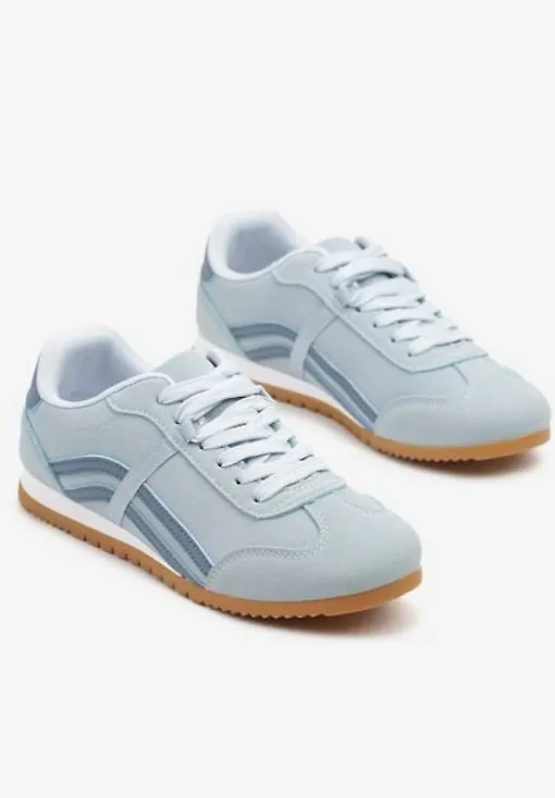 Niebieskie Sneakersy Typu Klasyczne Tenisówki Zdobione Przeszyciami Zardiva