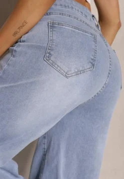 Niebieskie Szerokie Jeansy High Waist Sorlla
