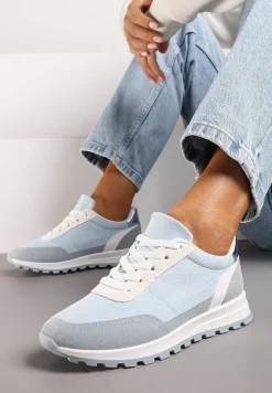 Niebieskie Sznurowane Sneakersy przed Kostkę Kiea