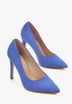 Niebieskie Szpilki Vices ze Skórzaną Wkładką w Klasycznym Stylu Vennael
