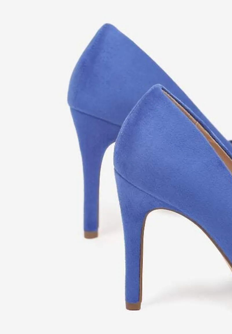 Niebieskie Szpilki Vices ze Skórzaną Wkładką w Klasycznym Stylu Vennael
