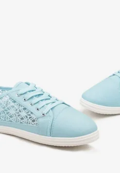 Niebieskie Tenisówki z Ażurowymi Wstawkami Po Bokach Salessa