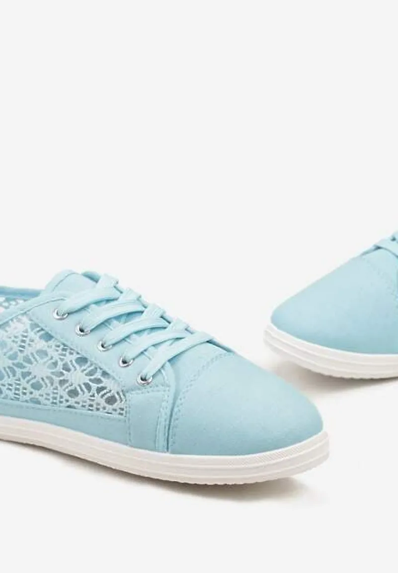 Niebieskie Tenisówki z Ażurowymi Wstawkami Po Bokach Salessa