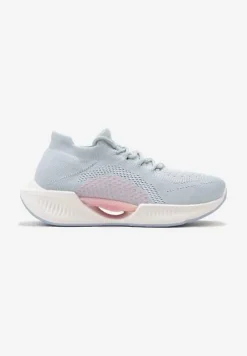Niebieskie Wsuwane Buty Sportowe z Elastyczną Cholewką i Ozdobną Podeszwą Instonia