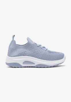 Niebieskie Wsuwane Buty Sportowe w Skarpetkowym Stylu z Ozdobną Podeszwą Moonlise