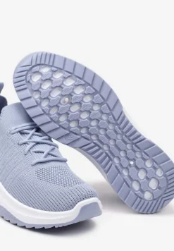 Niebieskie Wsuwane Buty Sportowe w Skarpetkowym Stylu z Ozdobną Podeszwą Moonlise