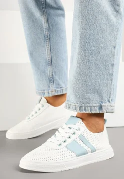 Niebiesko-Białe Tenisówki Ozdobione Paskami Meloti