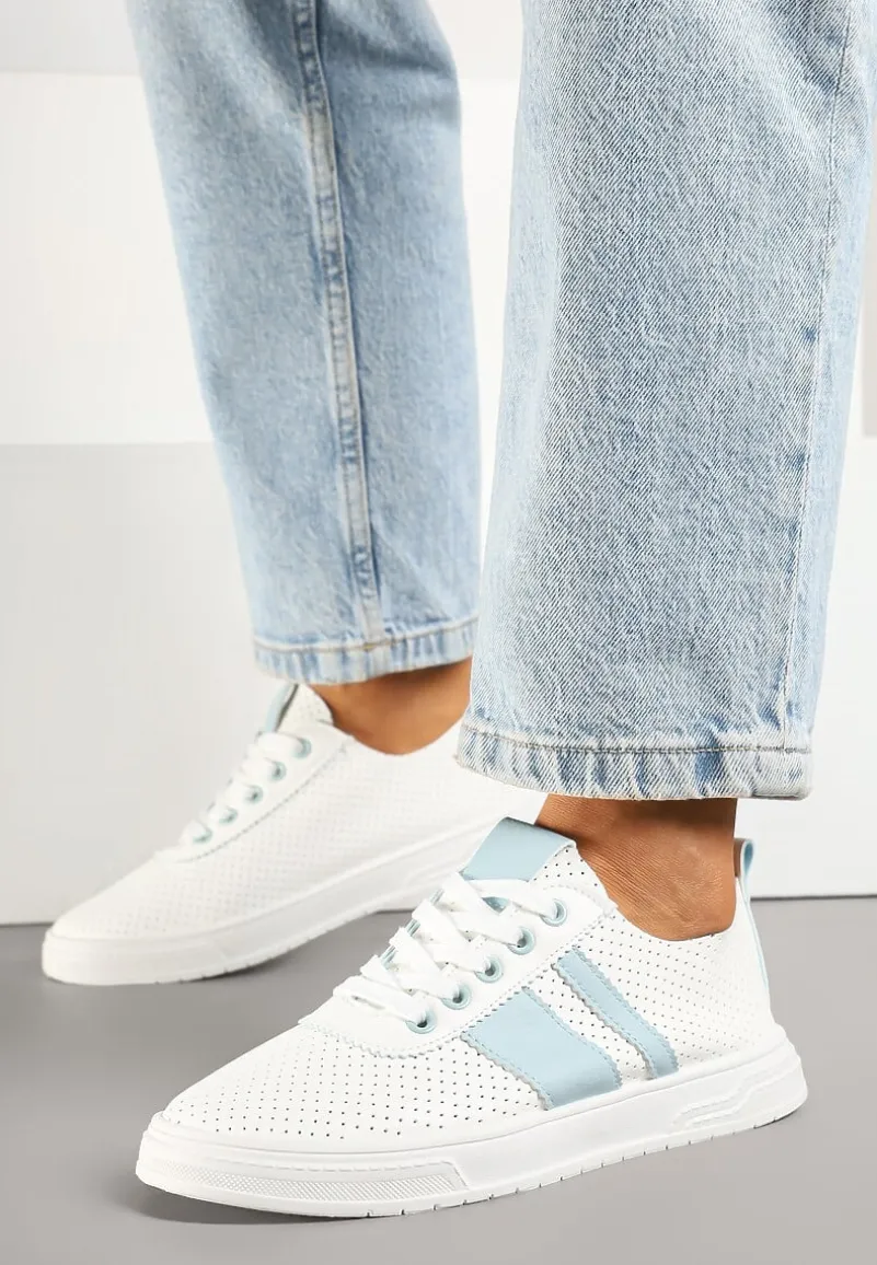 Niebiesko-Białe Tenisówki Ozdobione Paskami Meloti