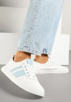 Niebiesko-Białe Tenisówki Ozdobione Paskami Meloti