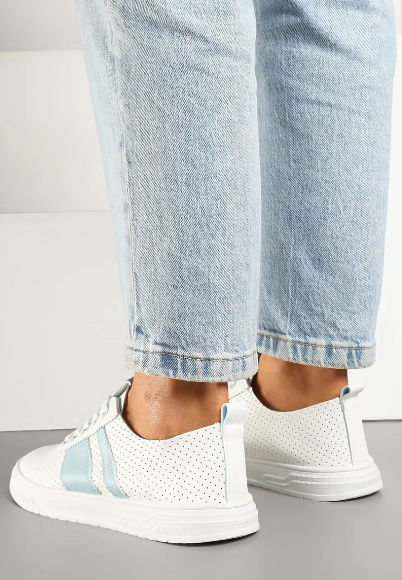 Niebiesko-Białe Tenisówki Ozdobione Paskami Meloti