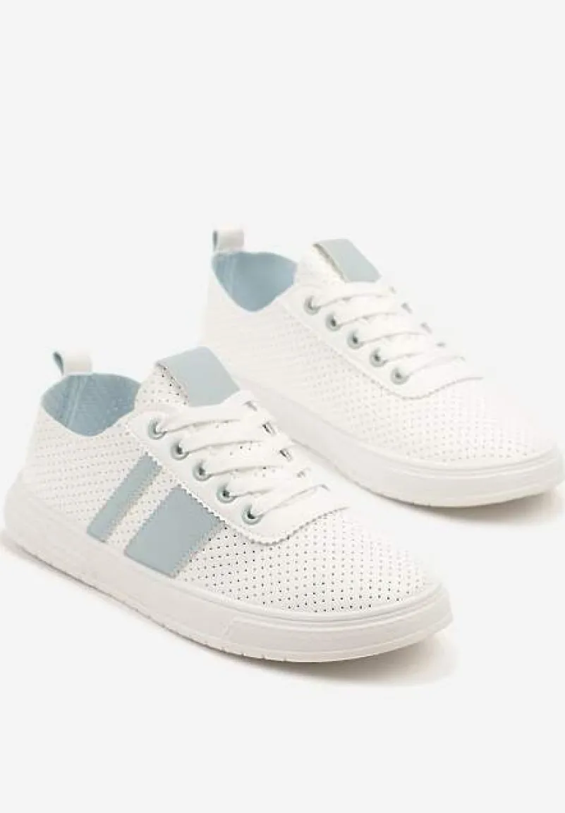 Niebiesko-Białe Tenisówki Ozdobione Paskami Meloti