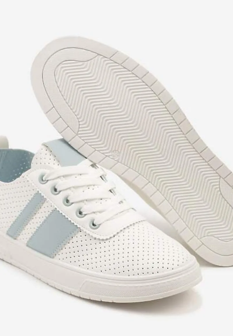 Niebiesko-Białe Tenisówki Ozdobione Paskami Meloti