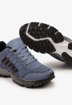 Niebiesko-Czarne Buty Sportowe z Siateczki na Grubej Podeszwie Alphos
