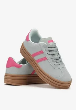 Niebiesko-Różowe Klasyczne Sneakersy na Niewysokiej Platformie Terilee