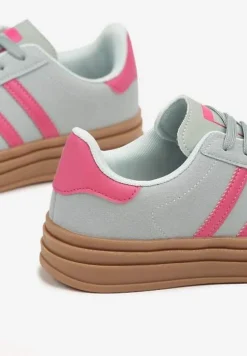 Niebiesko-Różowe Klasyczne Sneakersy na Niewysokiej Platformie Terilee