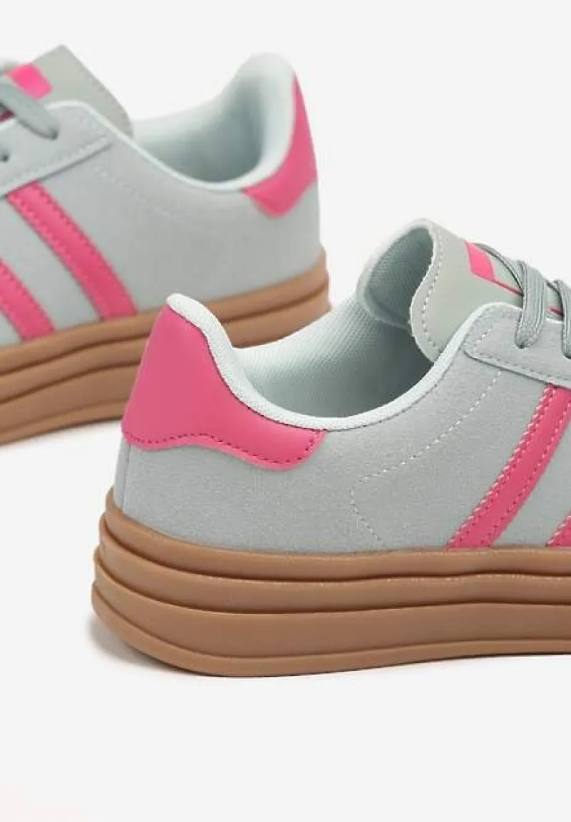 Niebiesko-Różowe Klasyczne Sneakersy na Niewysokiej Platformie Terilee