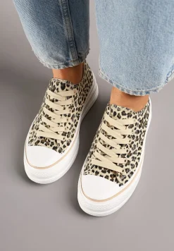 Panterkowe Casualowe Trampki na Niskiej Platformie Natirinne