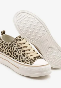 Panterkowe Casualowe Trampki na Niskiej Platformie Natirinne