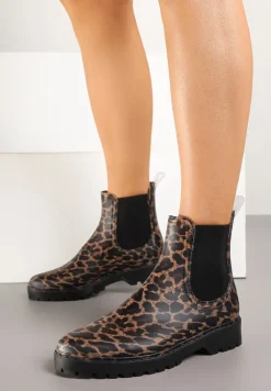 Panterkowe Kalosze z Motywem Panterki o Fasonie Sztybletów Sarela