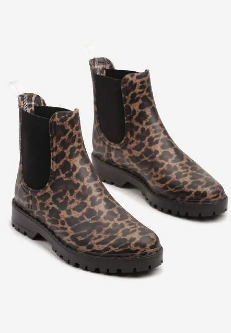 Panterkowe Kalosze z Motywem Panterki o Fasonie Sztybletów Sarela