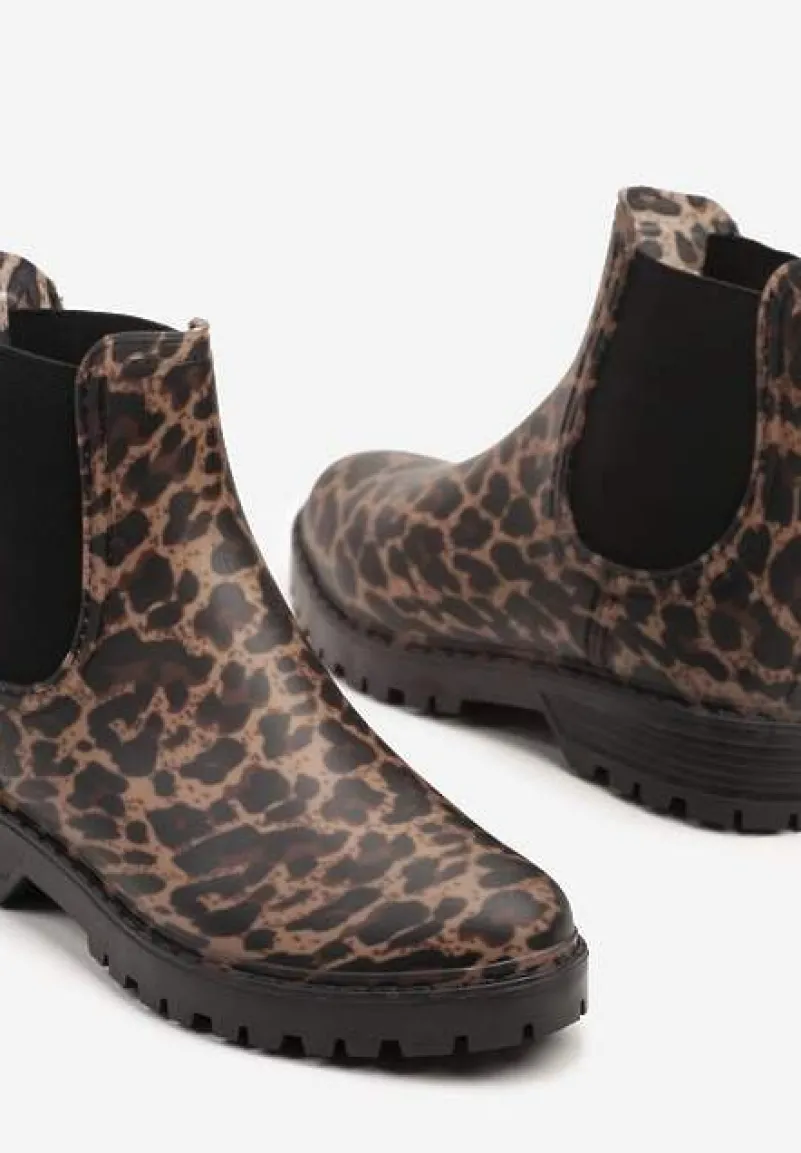 Panterkowe Kalosze z Motywem Panterki o Fasonie Sztybletów Sarela