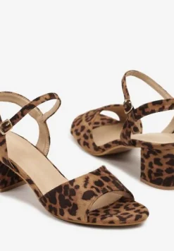 Panterkowe Klasyczne Sandały na Słupku Talazzia