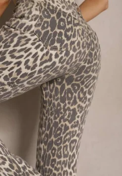 Panterkowe Panterkowe Jeansy Typu Dzwony z Bawełny High Waist Soparae