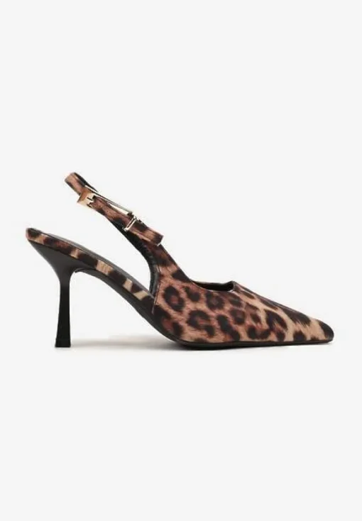 Panterkowe Sandały na Szpilce Vices Typu Slingback Tilazea