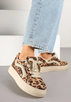 Panterkowe Sneakersy Kultowe Tenisówki na Grubej Podeszwie Nurisora