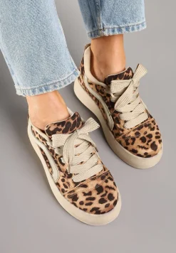 Panterkowe Sneakersy Kultowe Tenisówki na Grubej Podeszwie Nurisora