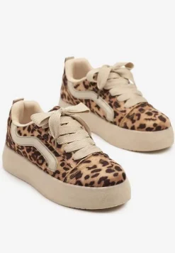 Panterkowe Sneakersy Kultowe Tenisówki na Grubej Podeszwie Nurisora