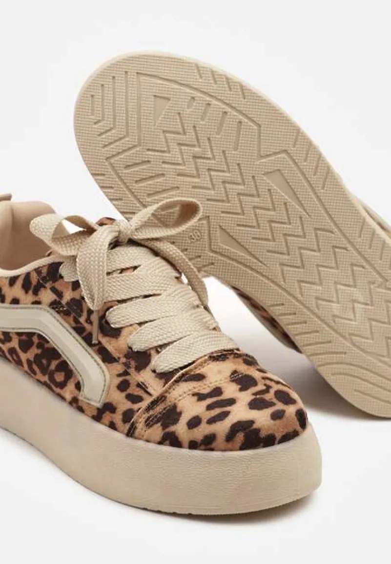 Panterkowe Sneakersy Kultowe Tenisówki na Grubej Podeszwie Nurisora