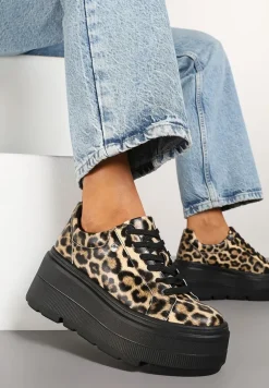 Panterkowe Sneakersy Vices na Grubej Podeszwie Tuliri