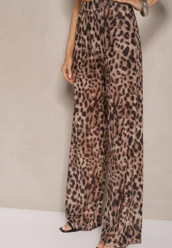 Panterkowe Spodnie z Wiskozą High Waist Ciaraviana