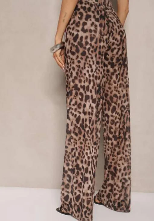Panterkowe Spodnie z Wiskozą High Waist Ciaraviana