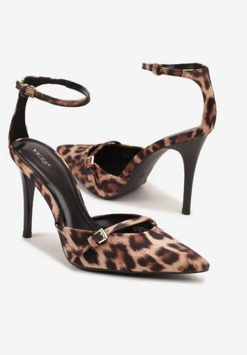 Panterkowe Szpilki Vices z Ozdobną Sprzączką Tilonea